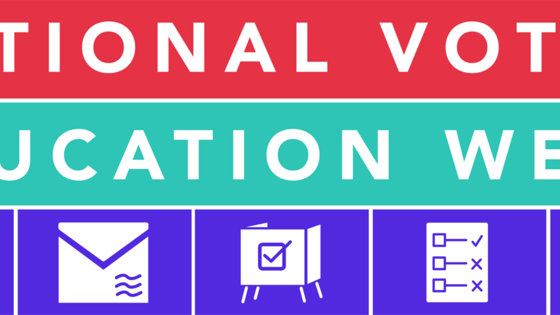 National Voter Education Week logo with five icons 
