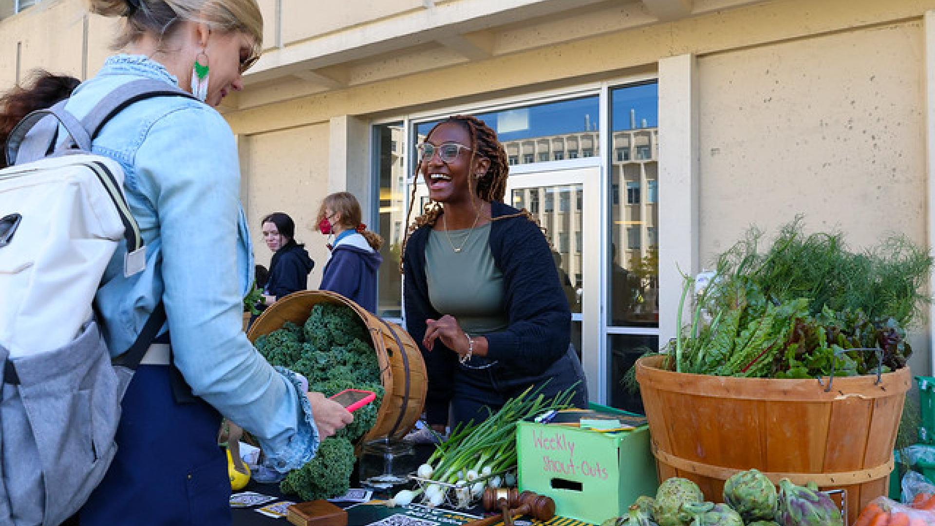 Girl at farmers market 