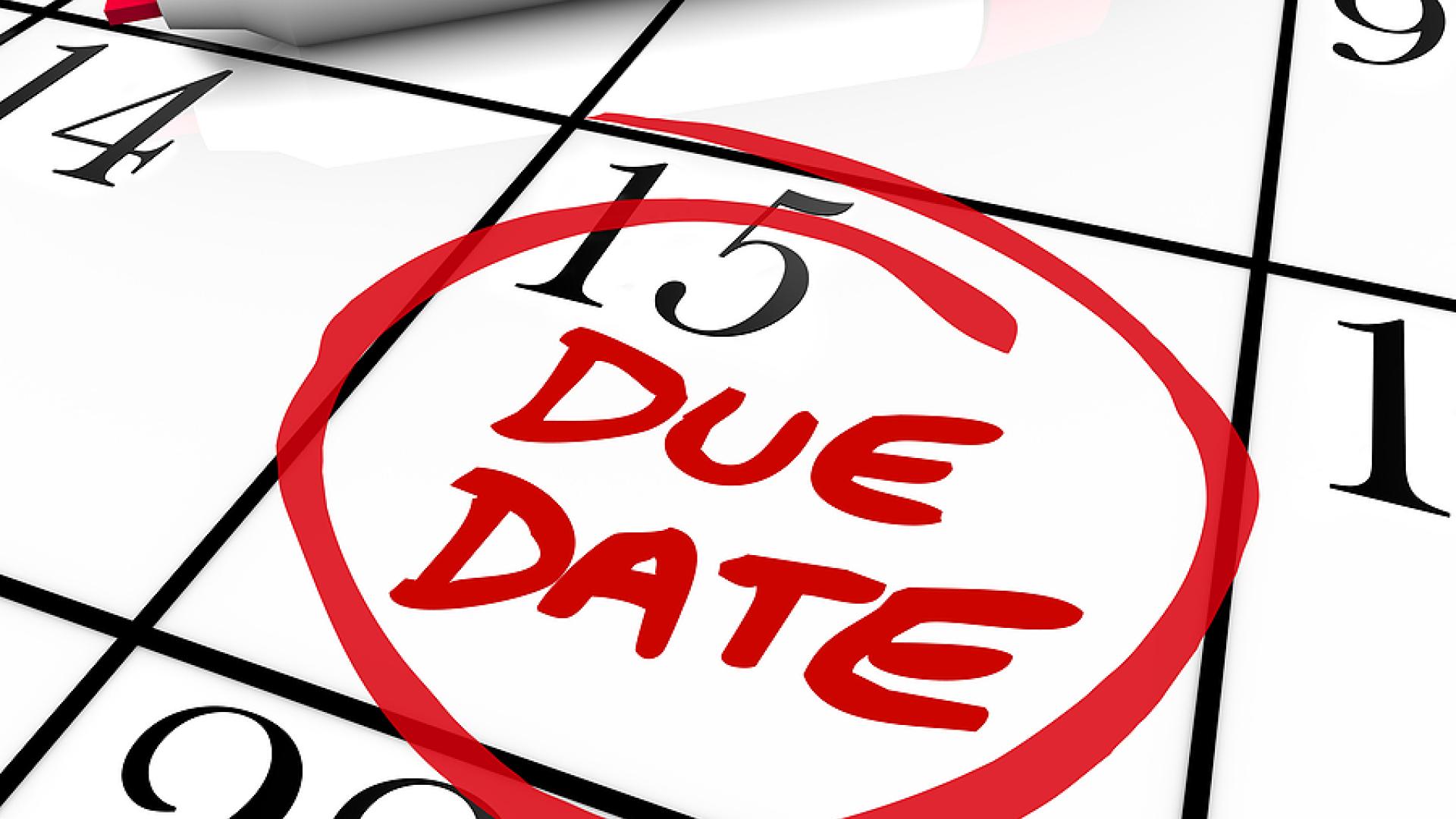 due date on calendar