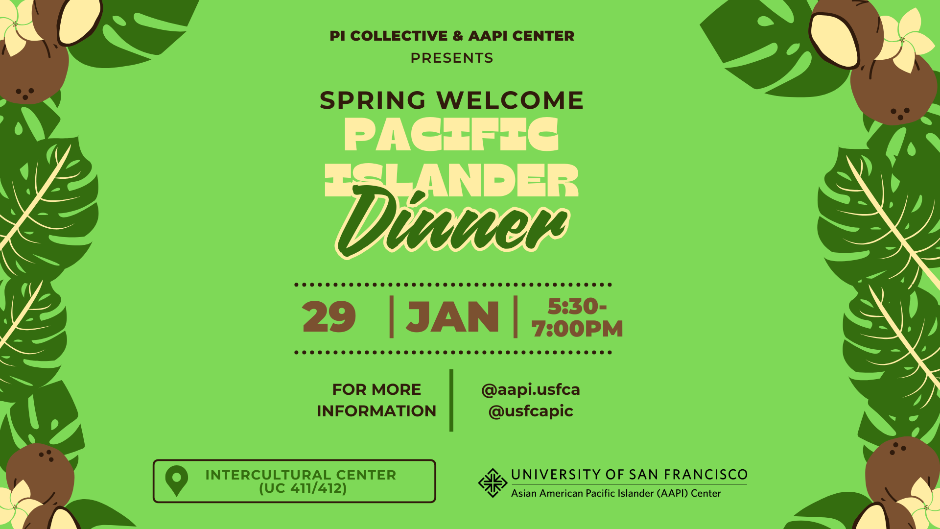 PI Spring Welcome and Community Welcome