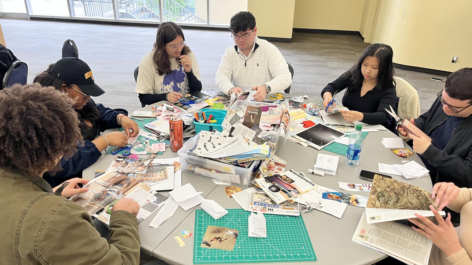 Students making Zines at the Global Feminist Forum