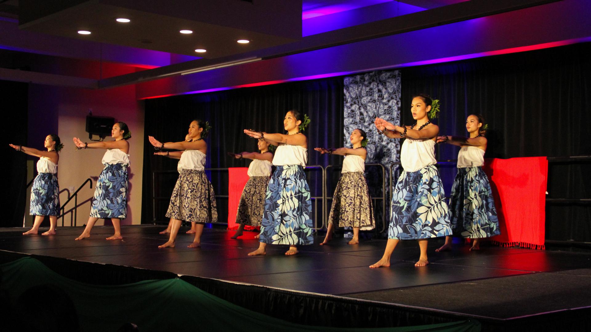 Students with Traditional Hawaiian Dance