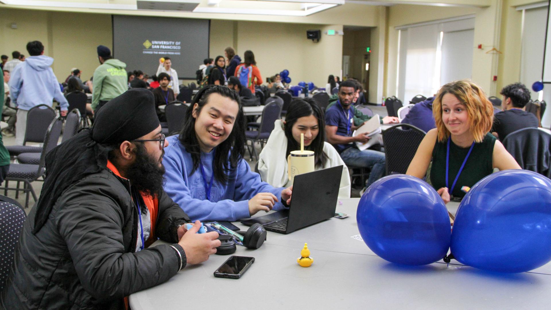 Students talking and discussing