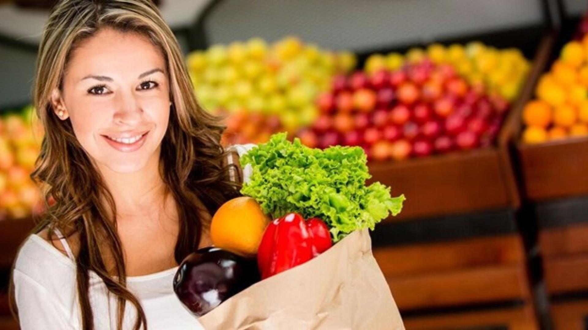 person with groceries