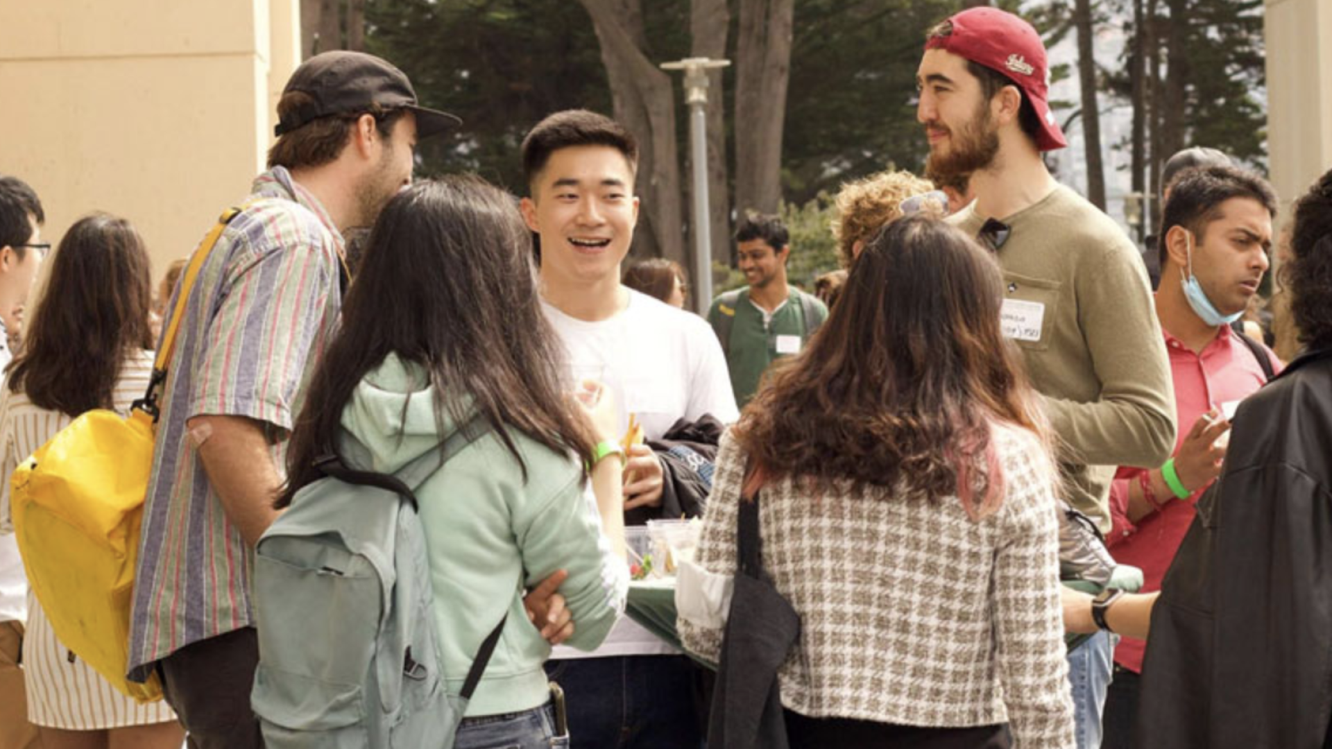 Graduate students talking