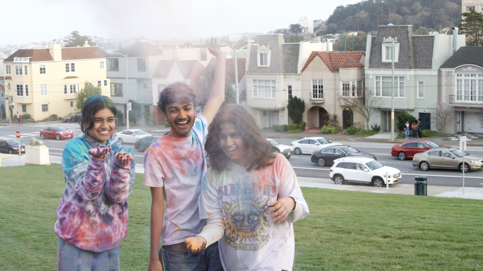 Student celebrating Holi, the Festival of Colours, Love and Spring