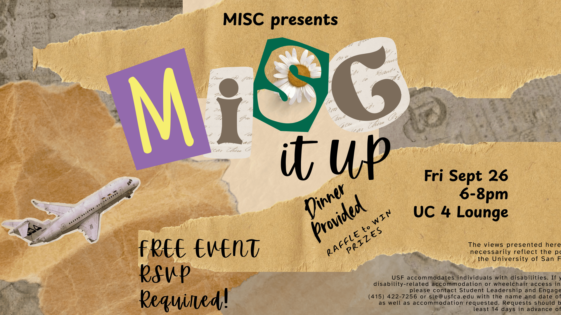 MISC Presents: MISC It Up, Fri Sept 26 from 6-8pm at UC 4 Lounge, Dinner Provided, Free Event, RSVP Required, Raffle to Win Prizes
