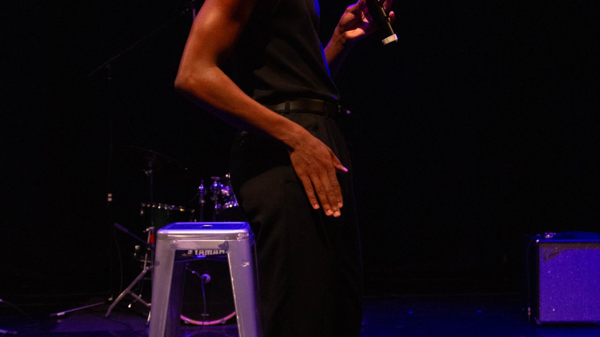 student performing at the music showcase