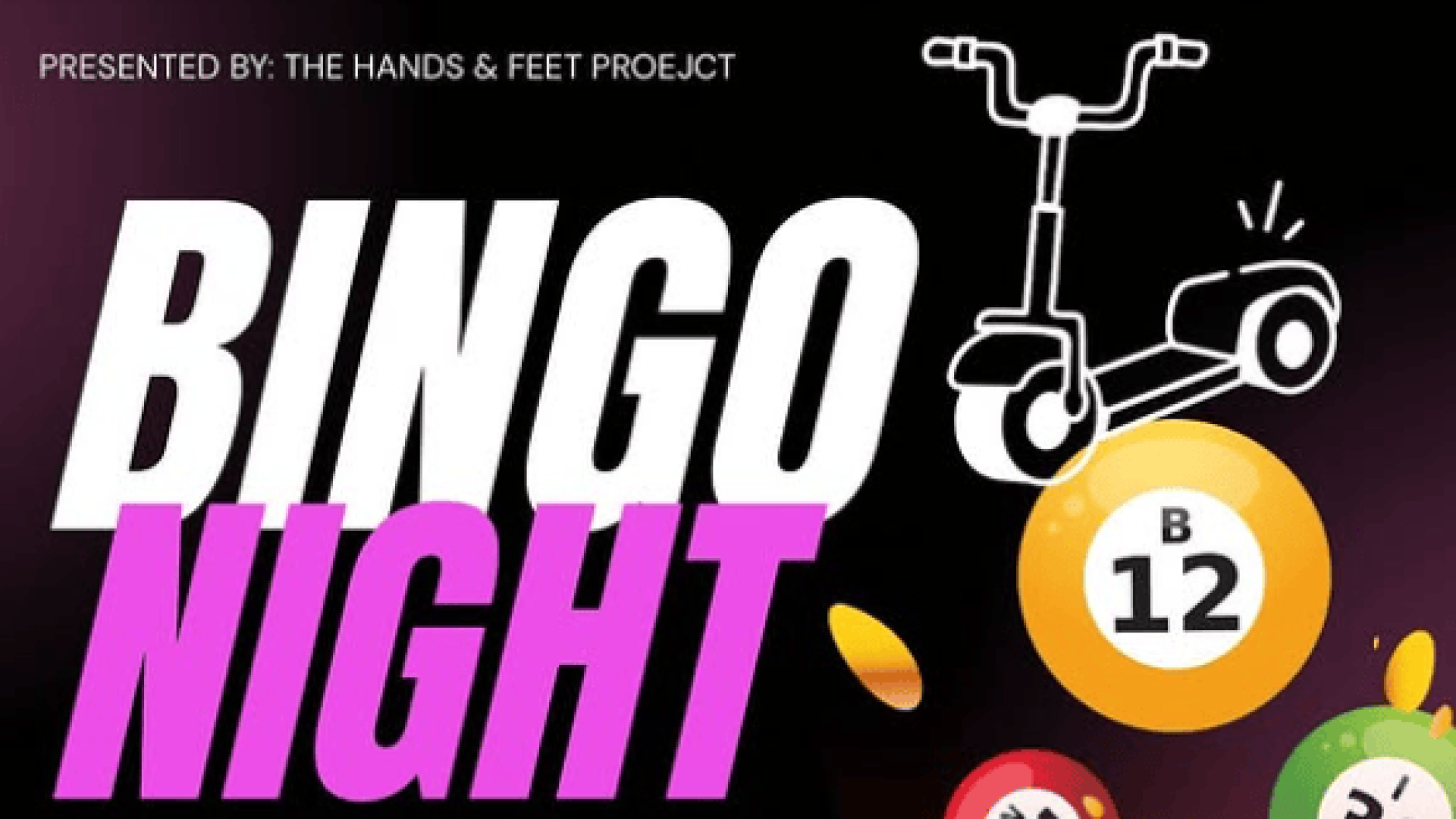 Bingo Night with a scooter and bingo ball