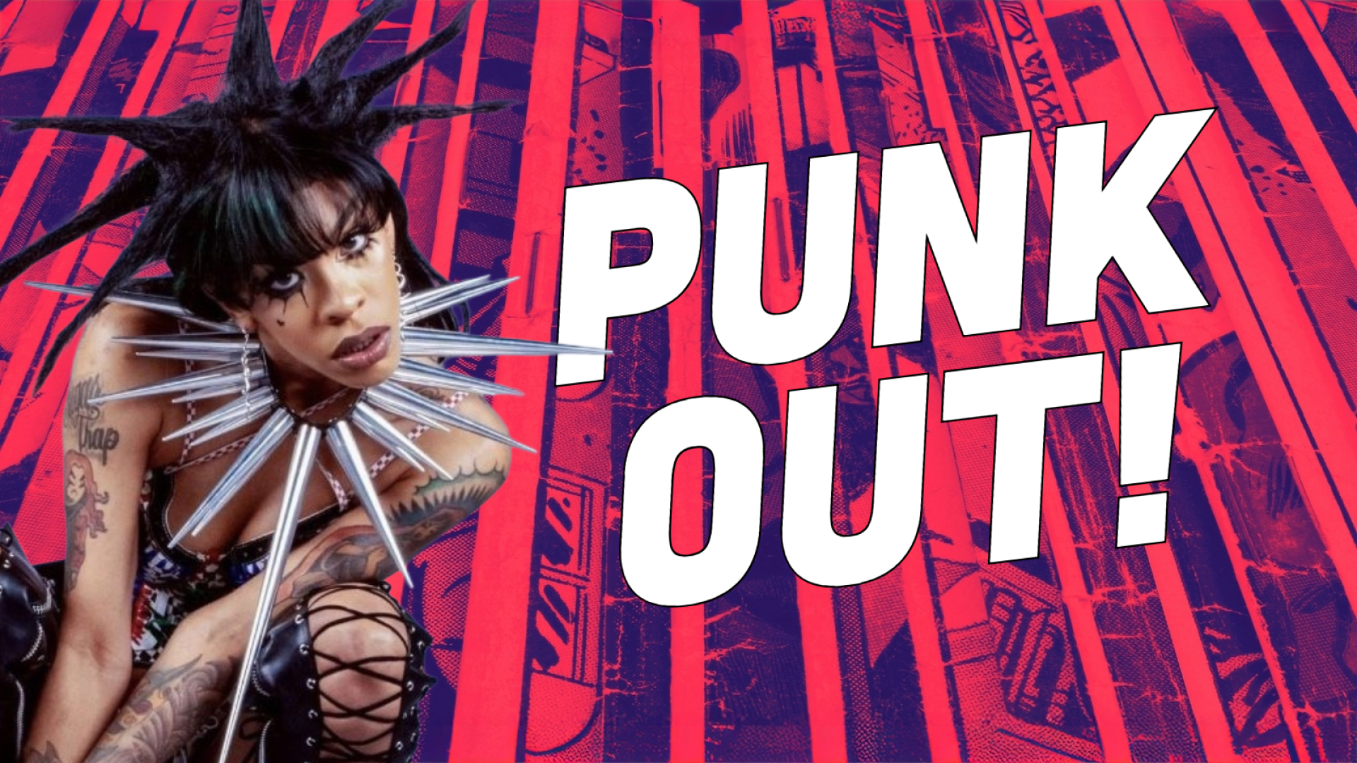 Geek Week: Punk Out banner featuring a Goth Black person wearing spikes