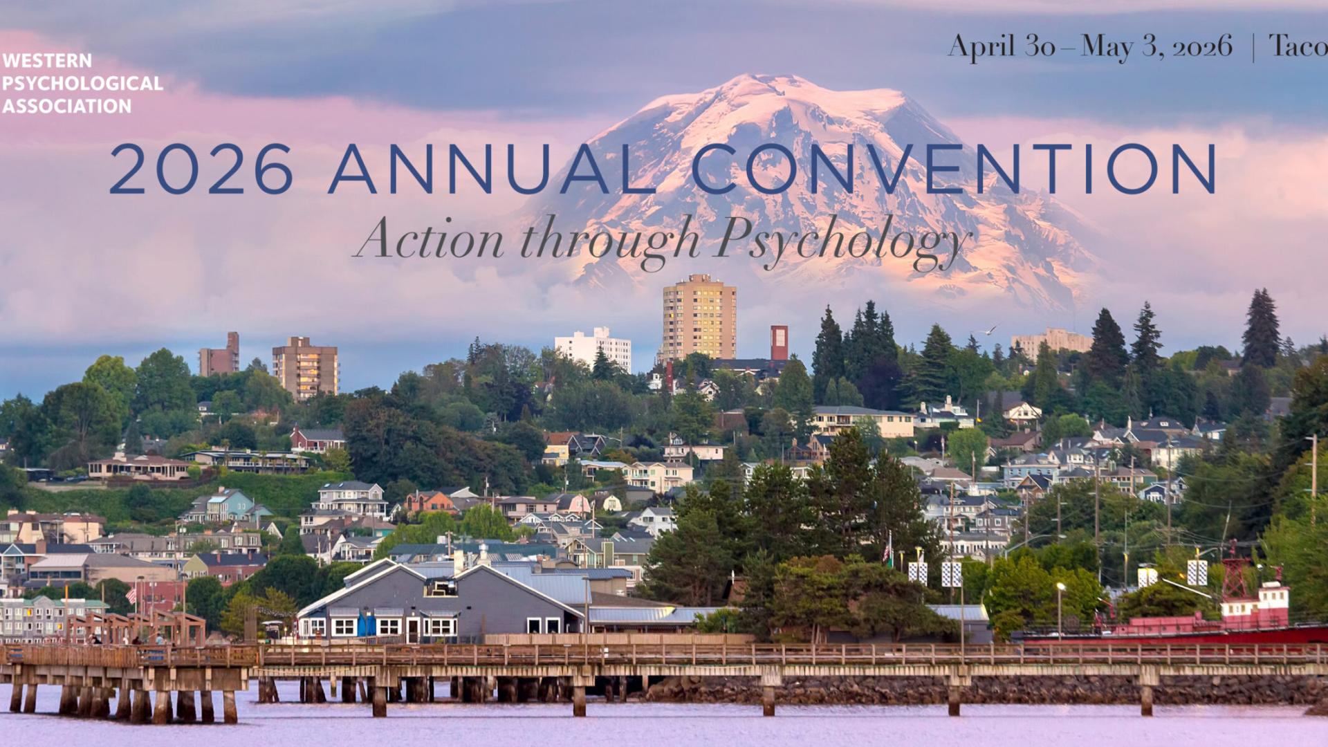 2026 Annual Convention text with a Mt. Rainer 
