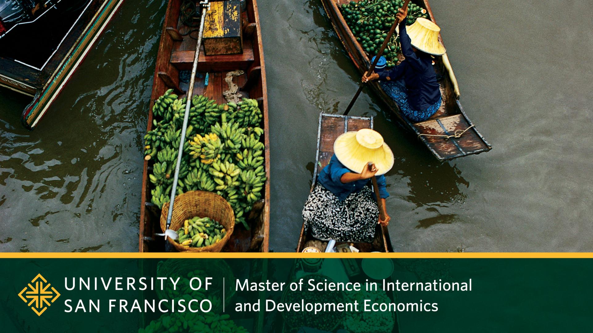 Two small boats carrying bananas