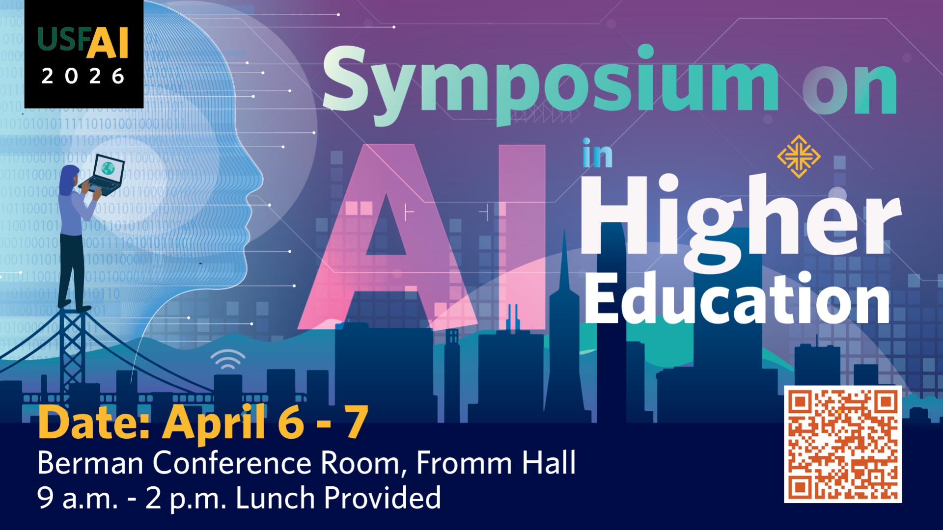 AI Symposium in Higer Education USF2026 April 6-7 Fromm Hall 9-2 pm Lunch Provided