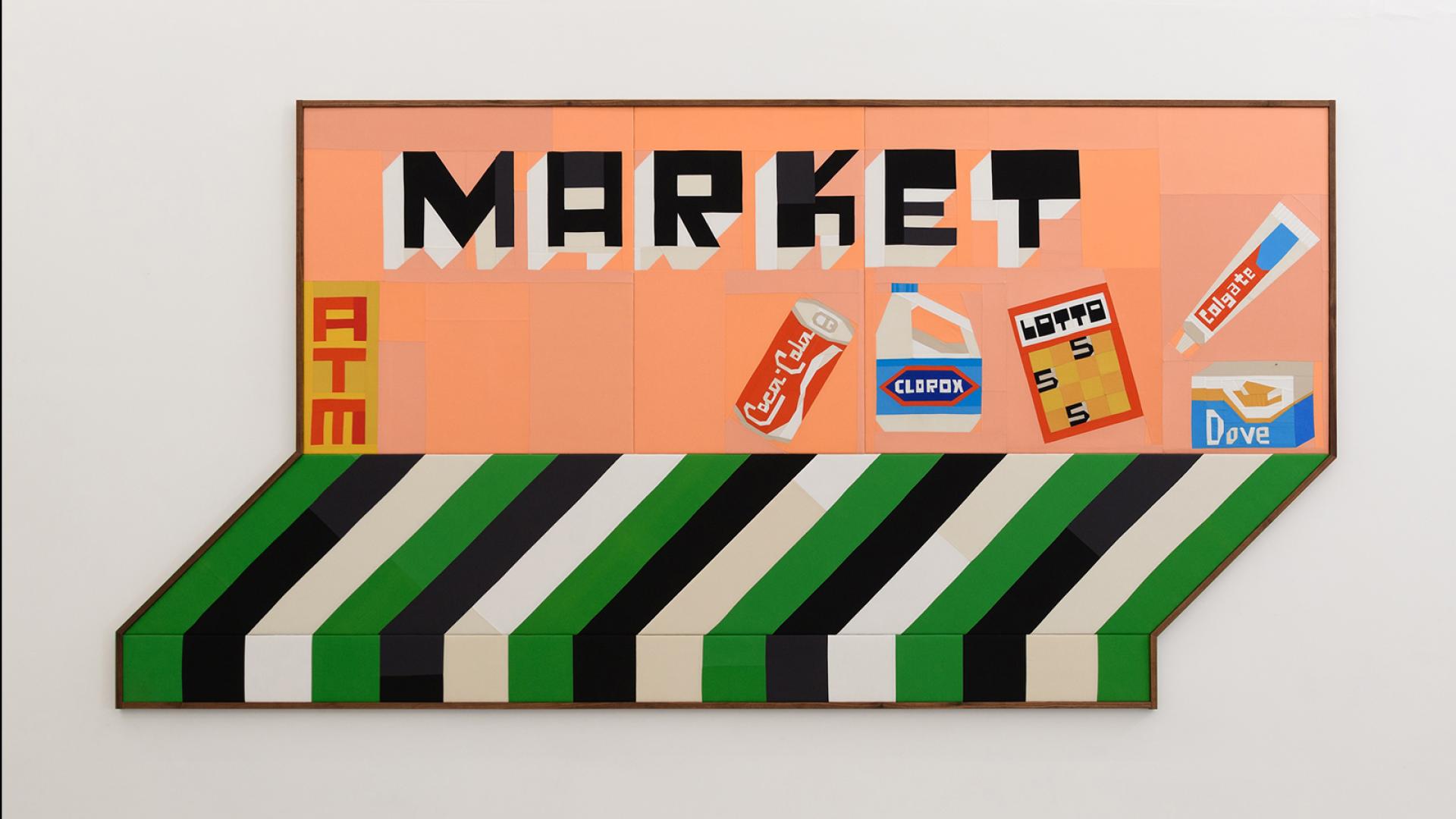 Artwork by Jeffrey Sincich depicting a market awning