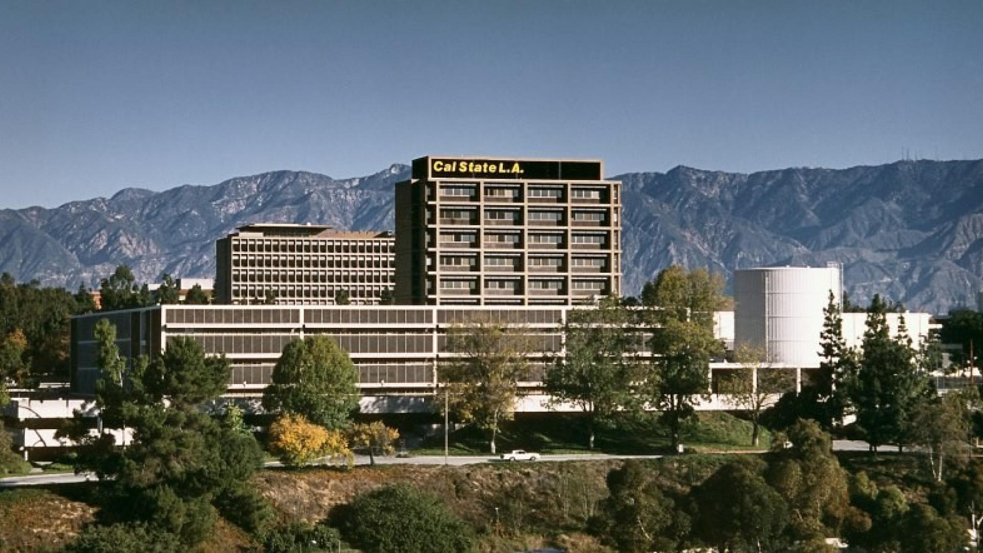 View of buildings with mountains in the back