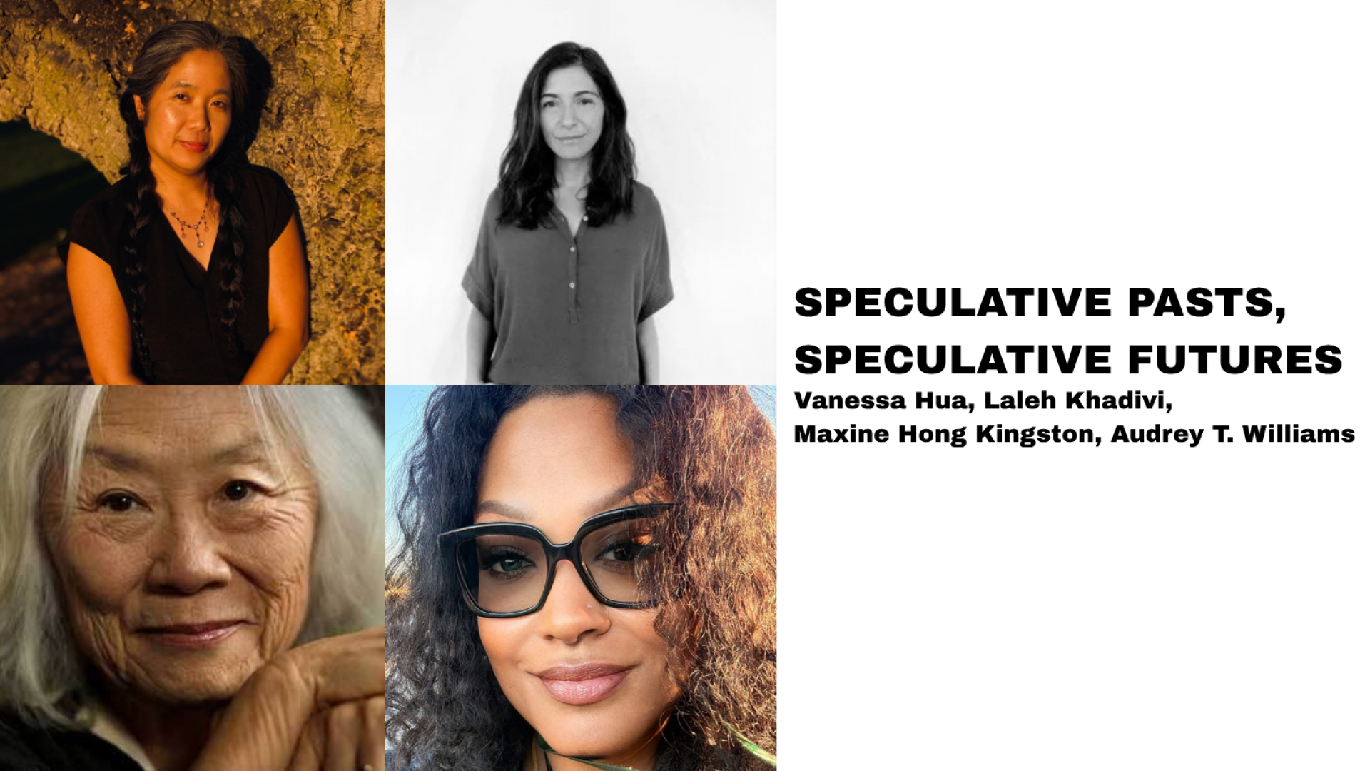 Headshots of Vanessa, Laleh, Maxine and Audrey in a square with the name of the event on the side