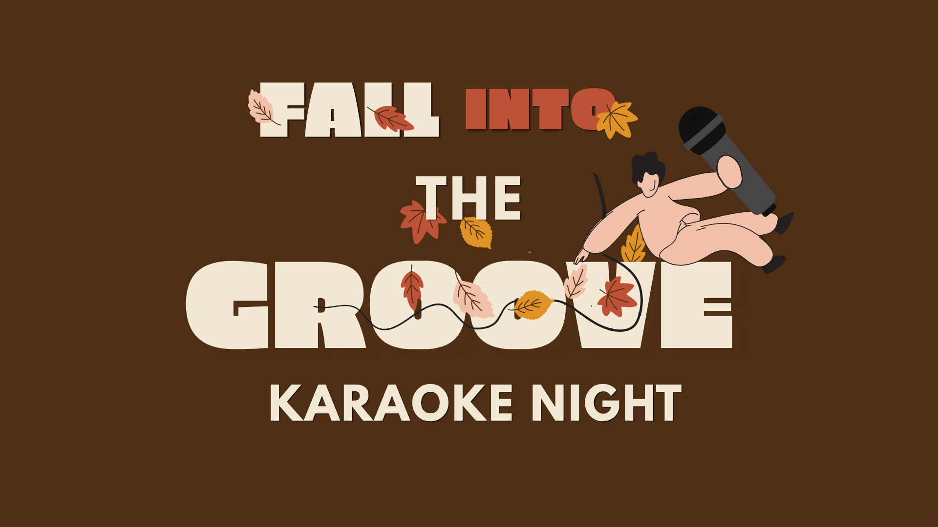 Fall into the groove karaoke night with image of a microphone