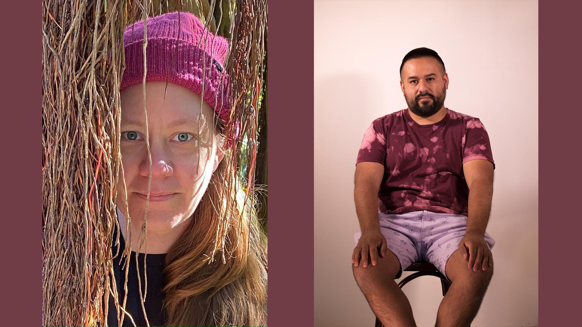 Thacher Gallery artists Mercy Hawkins (left), and Alexander Hernandez (right)